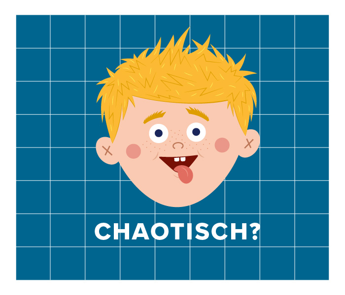 Hofer Einkaufstasche. Character Illustration chaotisch.